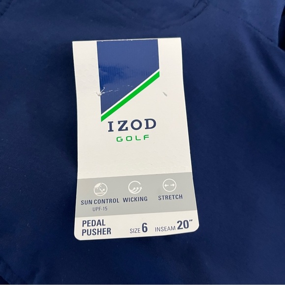 Izod Golf Blue UPF 15 Pedal Pusher Capri - Picture 13 of 13